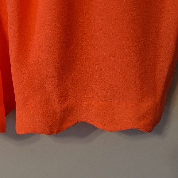 Double Zero Neon Pink Orange Scalloped Romper with Keyhole Back Size Med… - Picture 3 of 7